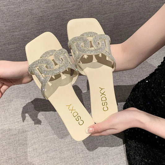 Step Into Summer Sparkle — The Must-Have Rhinestone Sandals Are Here! Product Description
