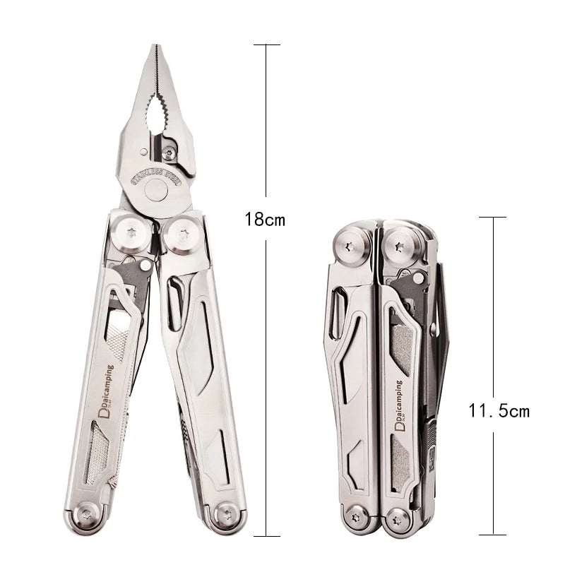 DL30 Multi-Tool Folding Pliers Set – 13-in-1 EDC Survival Gear with Knife, Scissors, Screwdrivers & More