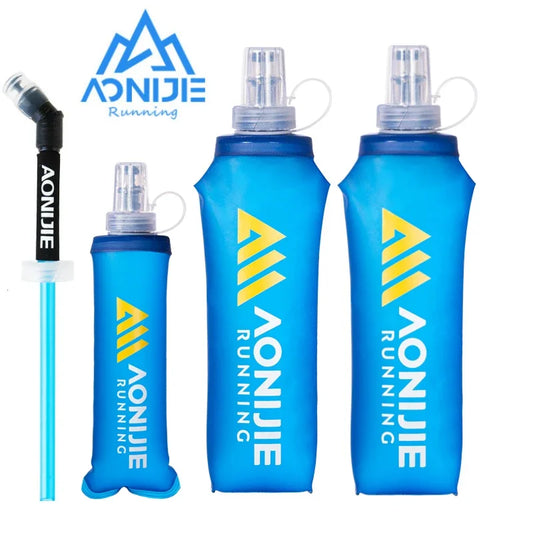 AONIJIE SD30 Soft Water Flasks – 2-Pack (250ml & 500ml), Collapsible TPU Bottles, BPA-Free for Running & Hydration Packs
