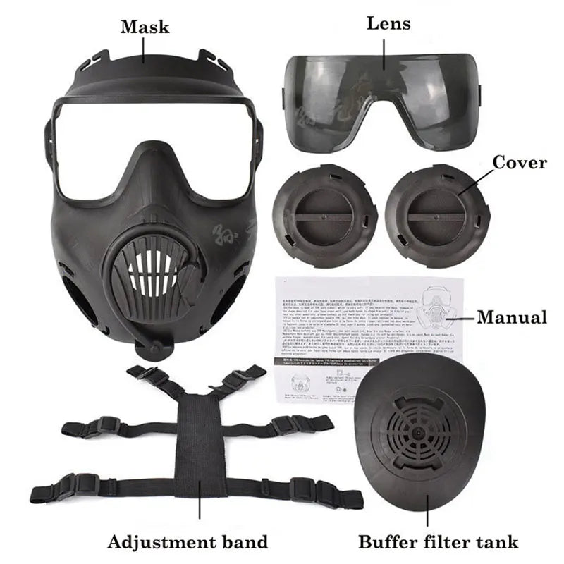 Full Face Tactical Respirator Mask – Protective Airsoft & Outdoor Combat Gear for Shooting, Riding, Hunting & Cosplay