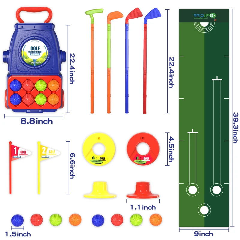 Kids Golf Club Set | Toddler Golf Ball Playset for Cognitive Development – Perfect Outdoor & Indoor Gift for Boys & Girls