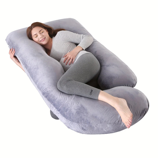 Ultimate Comfort for Moms-to-Be: Detachable G-Shaped Maternity Pillow with Velvet Support