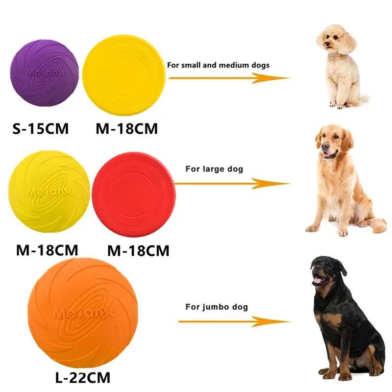 Fashion Dog Toy Flying Discs: 15/18/22cm Silicone Interactive Training Toys for Puppies and Pets