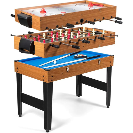 🎮 3-in-1 Multi Game Table – 48" Combo Set with Foosball, Air Hockey & Billiards | Perfect for Adults & Kids