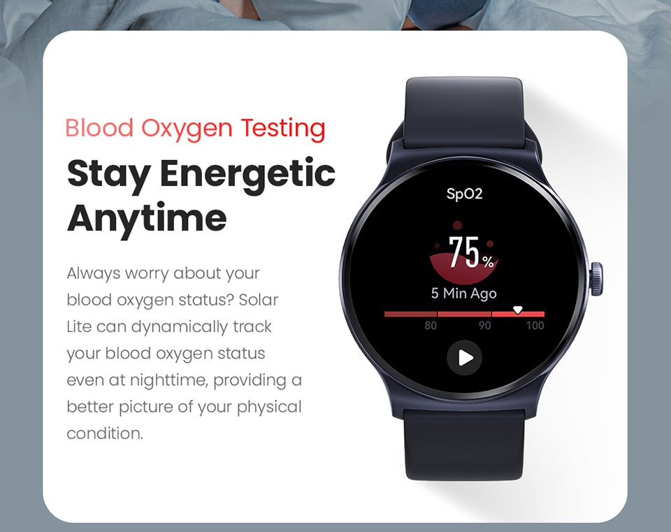 HAYLOU Solar Lite Smart Watch: Over 100 Workout Modes, Heart Rate and Blood Oxygen Monitoring, Sleep and Stress Testing