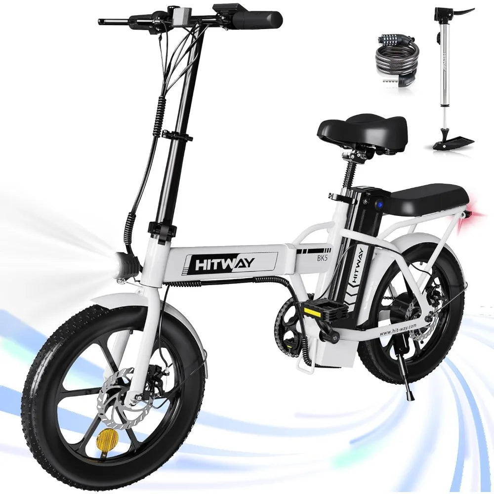 Foldable Electric Bike for Adults with 36V/12Ah Removable Battery, 16” Fat Tires, and All-Terrain E-Bike Design