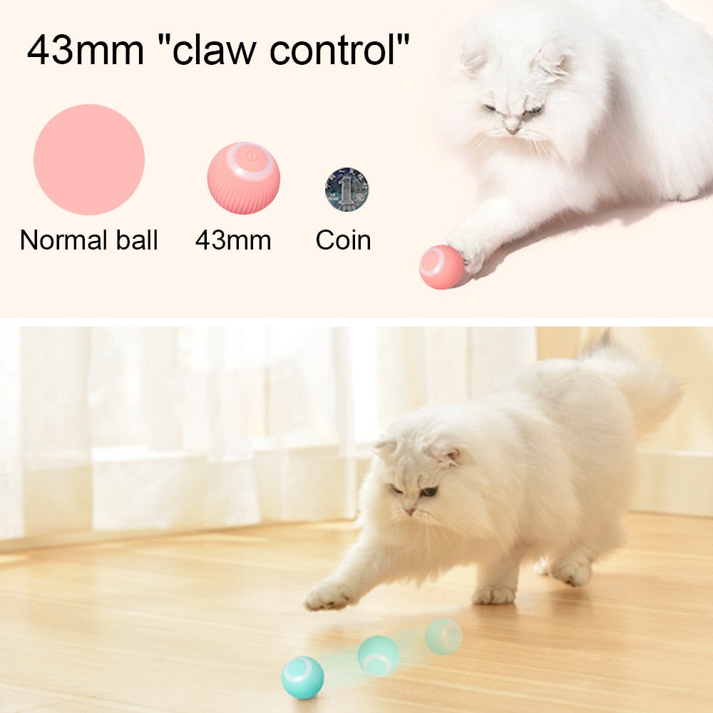 Engage Your Pet with the USB Rechargeable Interactive Cat Toy Ball: Automatic 360° Self-Rotating Rolling Ball for Pet Exercise