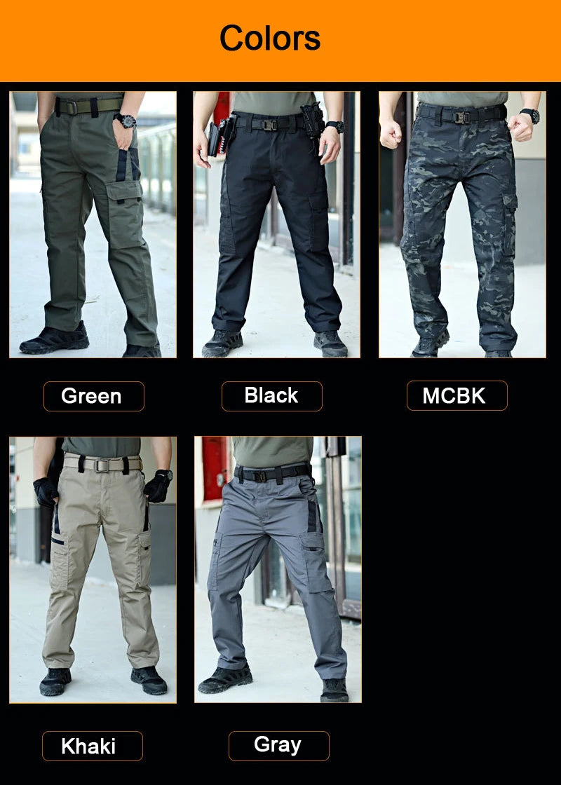 Premium Tactical Cargo Pants: Waterproof Ripstop Military-Style Men's Combat Training Trousers with Multi-Pocket Design