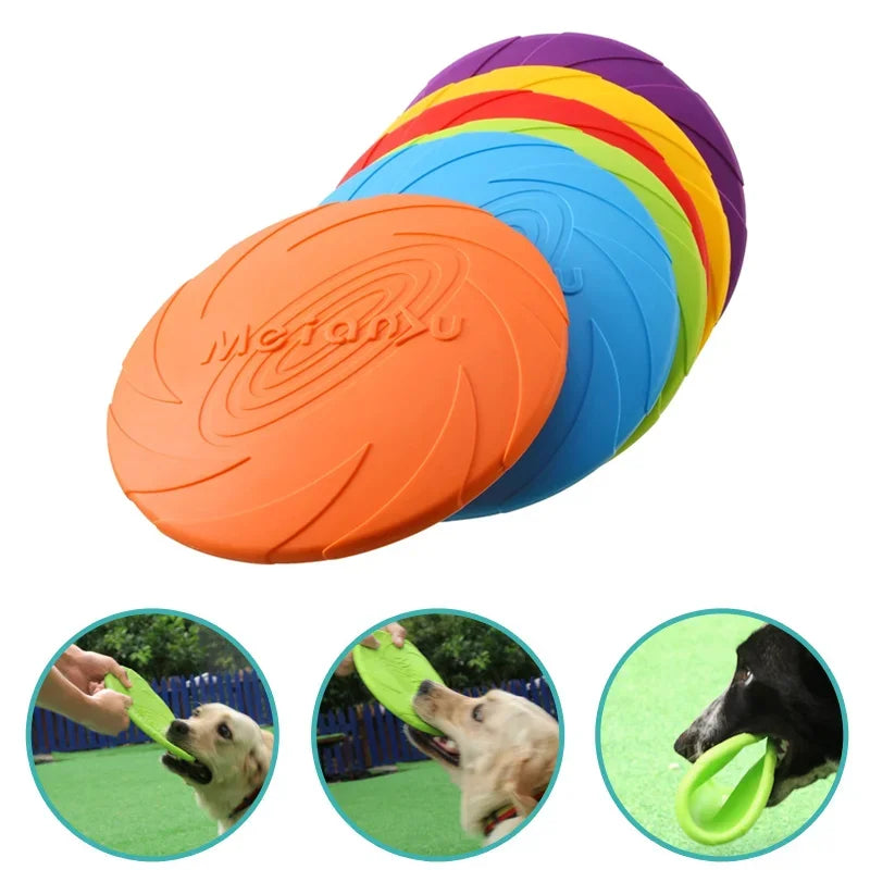 Fashion Dog Toy Flying Discs: 15/18/22cm Silicone Interactive Training Toys for Puppies and Pets