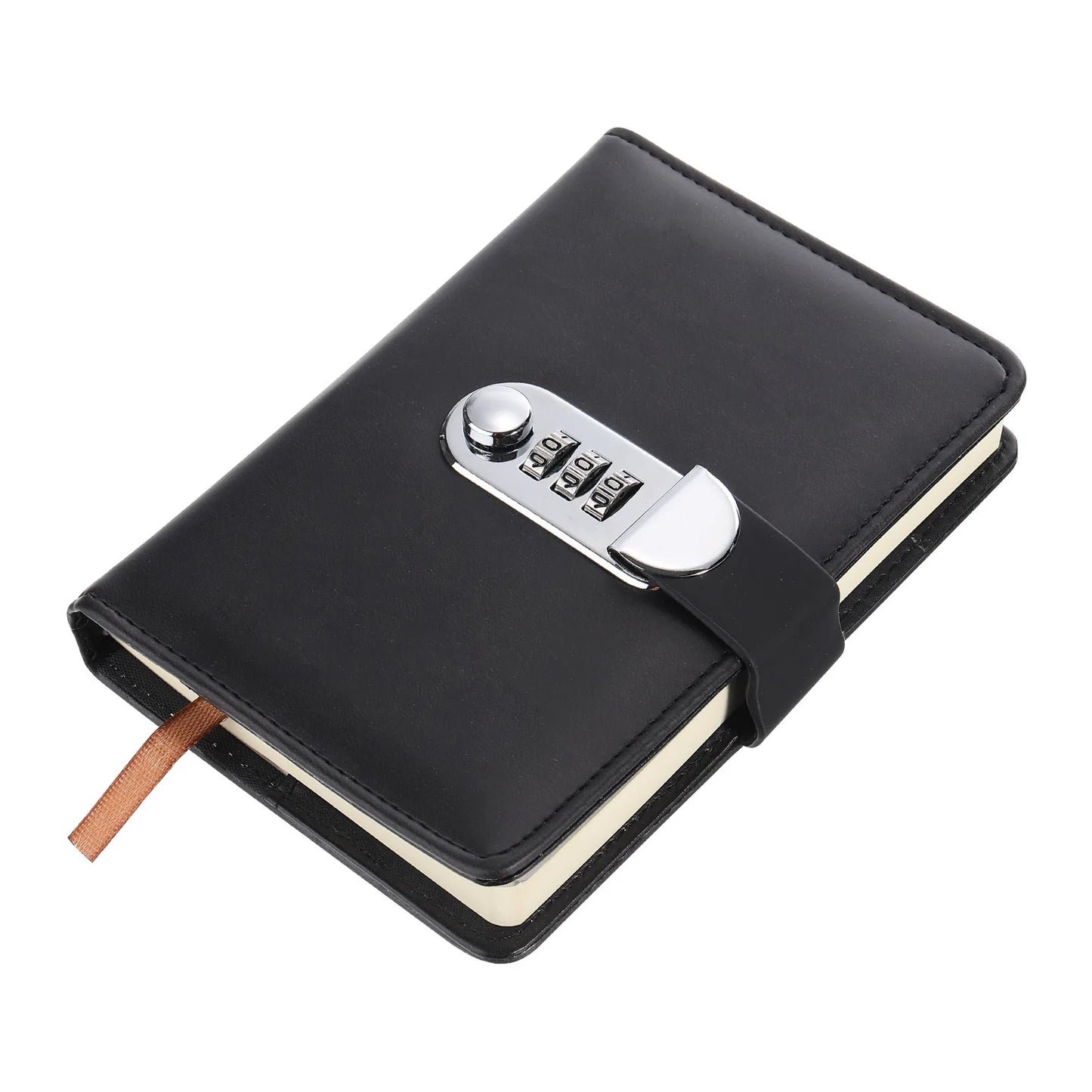 A6 Diary with Lock – Cute Leather Journal with 128 Pages, Pen Slot, Card Slot, and Waterproof Cover for Secure Journaling