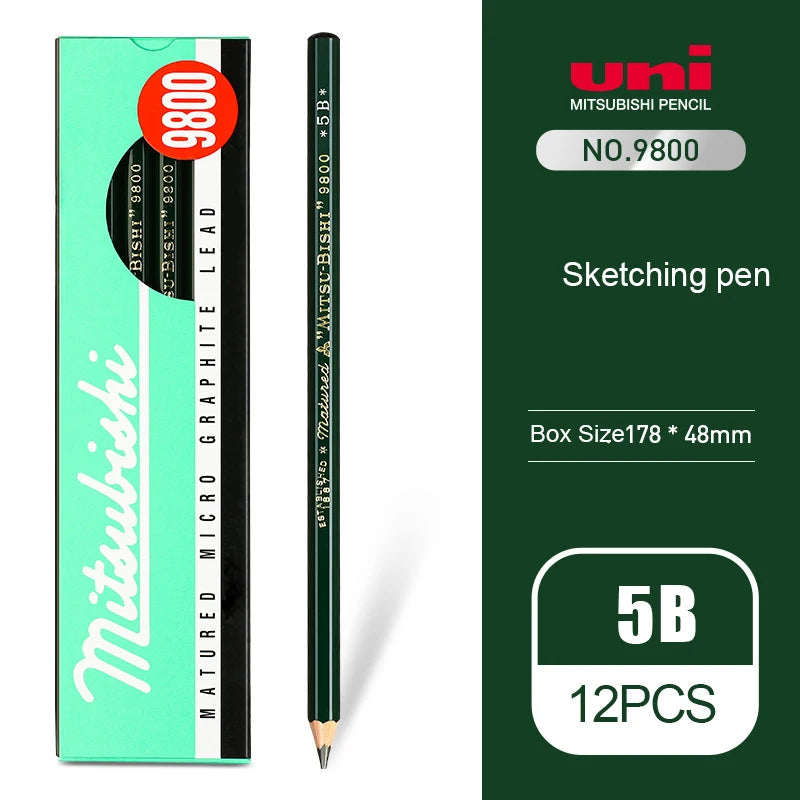 Uni Sketch Graphite Pencil Set – Smooth Drawing Tools from Japan, Artist Accessories for Shading & Sketching