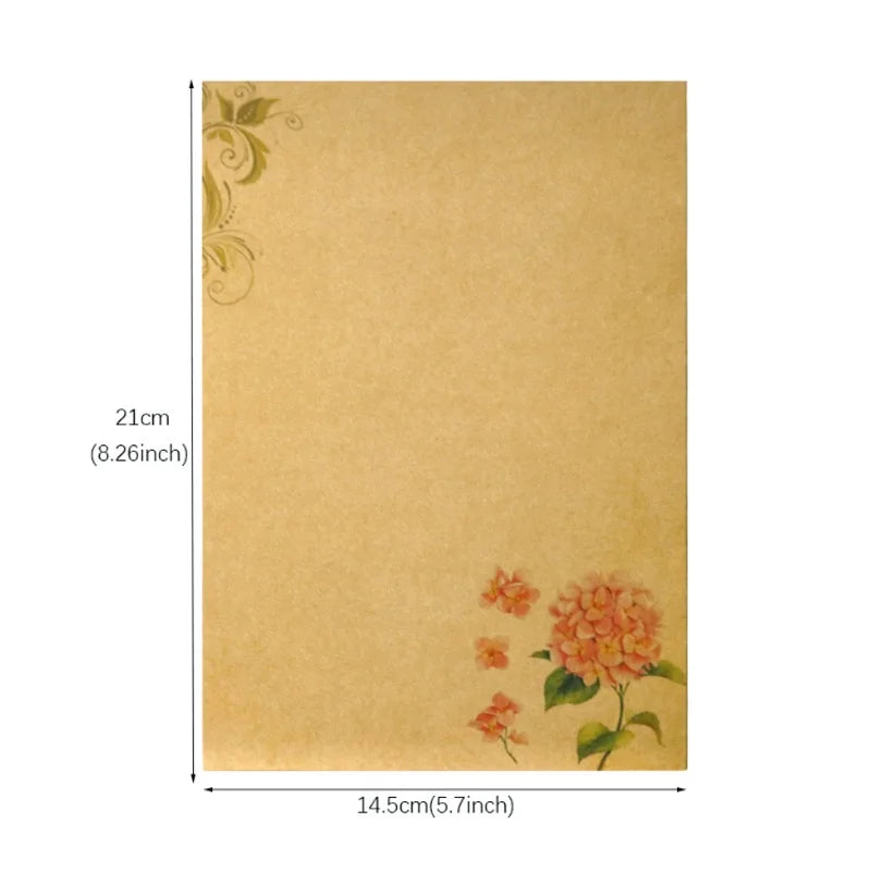 16pcs Vintage Writing Paper Old Parchment Design Kraft Paper for Invitations Gift Decorations Holiday Event Party Supplies A5
