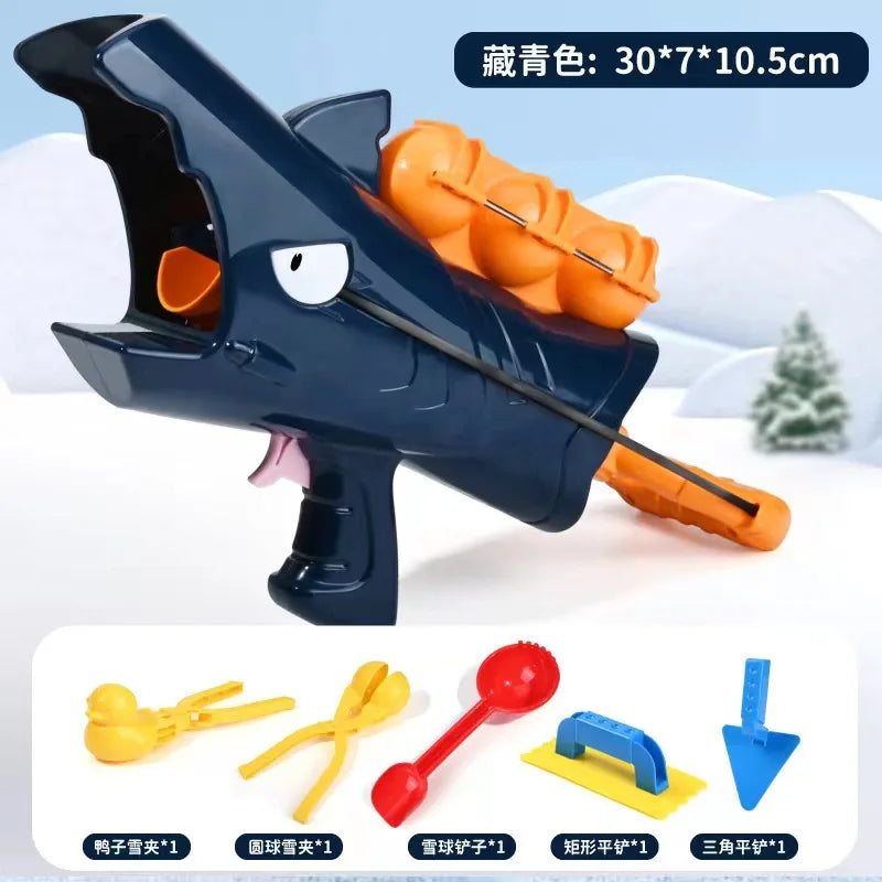 Shark Snowball Launcher Toy – Fun Snowball Gun and Clip for Kids' Outdoor Winter Adventures