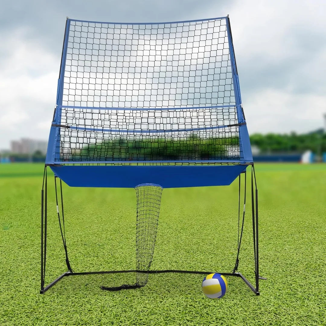 3-in-1 Portable Volleyball Training Net – Adjustable Height Rebounder with Carry Bag (2.44 x 3.35m) for Practice & Drills