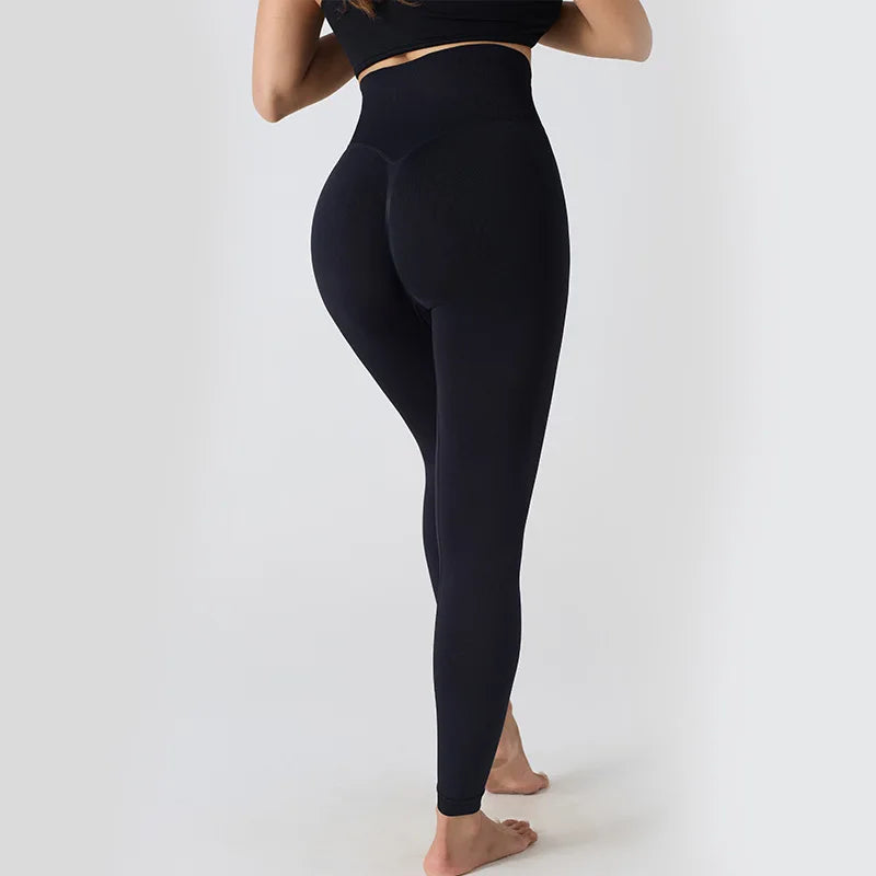 2025 Women’s High-Waist Shark Seamless Yoga Pants – Breathable, Comfortable, and Body-Hugging Workout Leggings