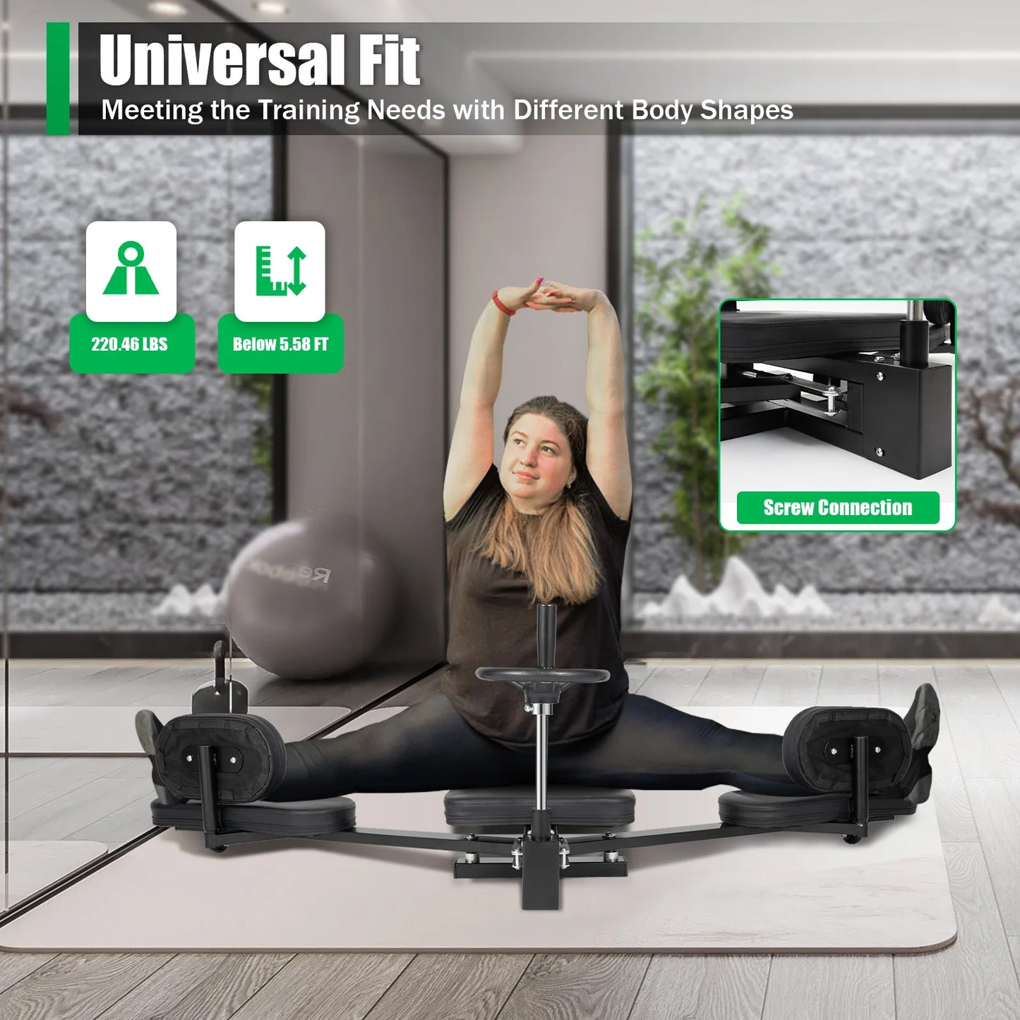 Three-Bar Leg Stretcher for Ballet, Yoga, and Home Gym Exercise - Fitness Training Equipment for Enhanced Flexibility (100KG Capacity)