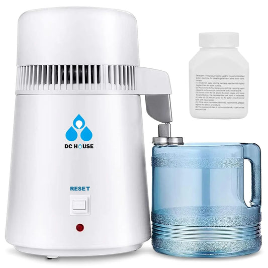 1 Gallon Water Distiller Machine - 750W Stainless Steel, 4L Capacity for Home Countertop Use, Pure Distilled Water