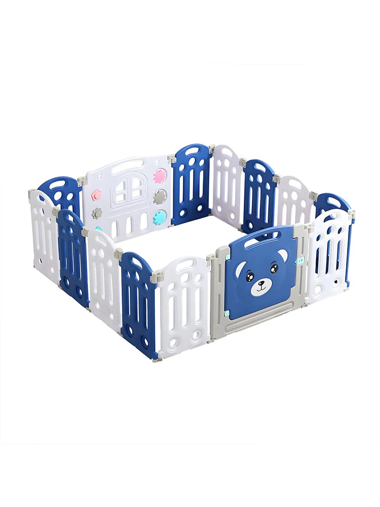 Portable Foldable Baby Playpen with Adjustable Shape, Secure Gate, and Indoor/Outdoor Safety Design