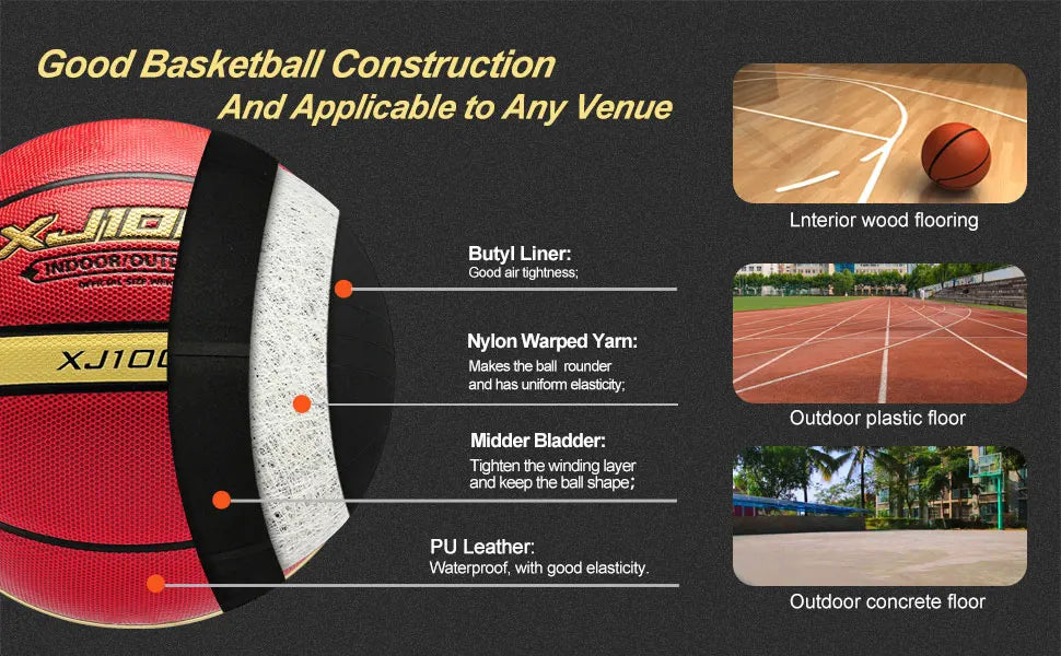 Molten XJ1000 Basketball – Official Size 6 or 7, Indoor/Outdoor Training Ball, Wear-Resistant Grip