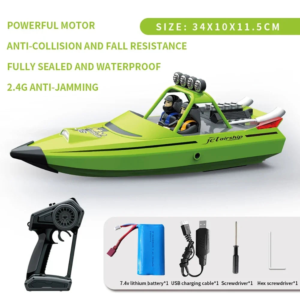 High-Speed RC Jet Boat with Turbojet Pump – TY725 Remote Control Boat with Low Battery Alert – Fast Racing Toy for Kids & Adults