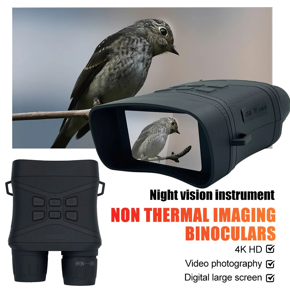 Infrared Night Vision Binoculars: 4K HD, 5X Digital Zoom, 42MP Photo/Video, Day/Night Dual Use - Perfect for Hunting and Surveillance