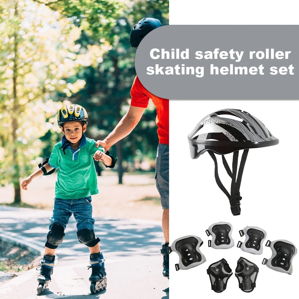 7-Piece Kids Bike Safety Gear Set – Helmet, Knee & Elbow Pads, Wrist Guards for Cycling, Skating & Outdoor Sports