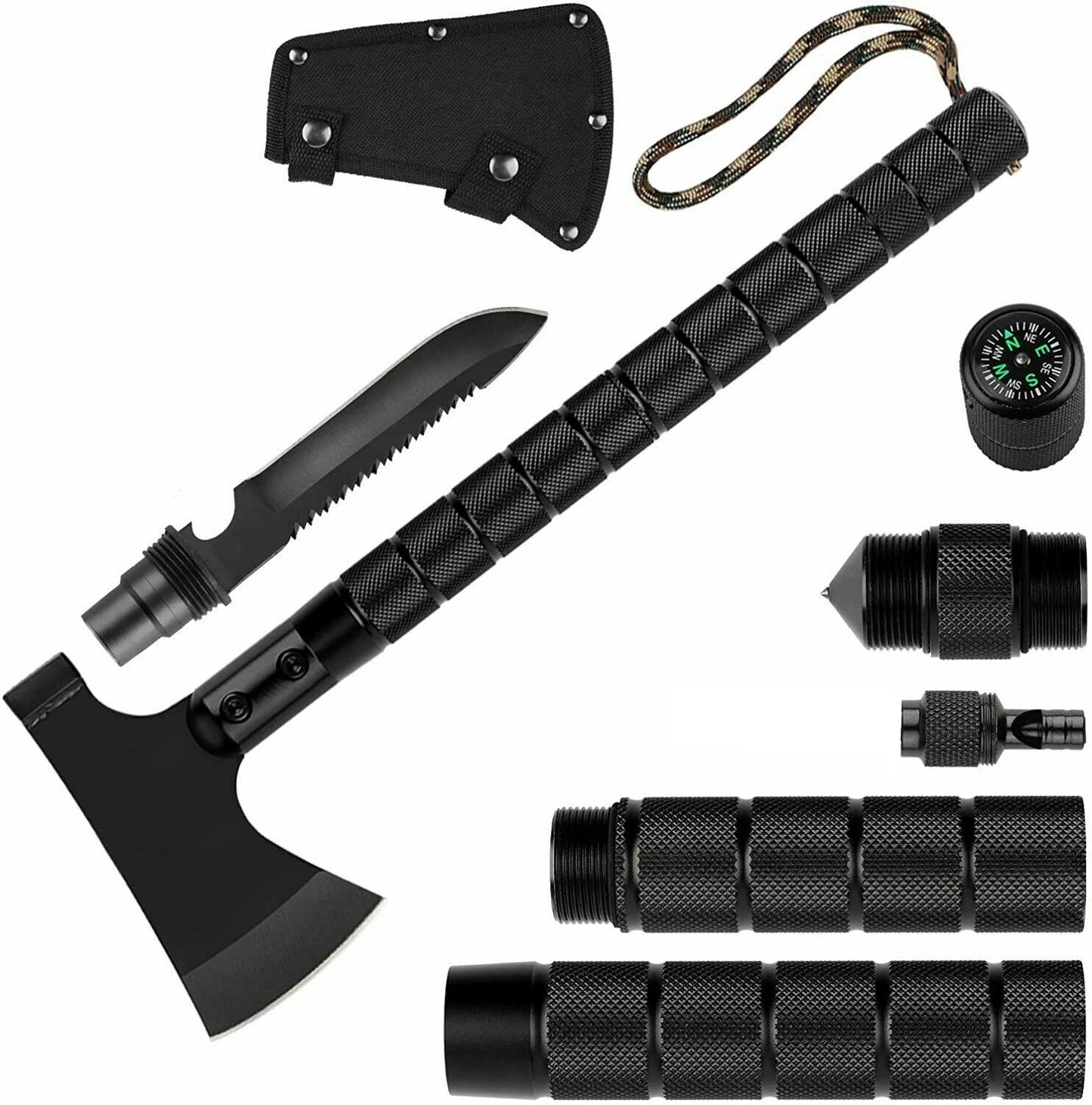 Unlock Versatility with the Multifunctional Shovel Ax Set - Your Essential Survival Kit, Featuring a Folding Tactical Hatchet, Spade, Tomahawk, and Portable Outdoor Tools for Camping and Garden Activities.