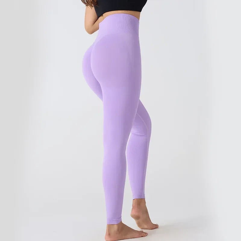 2025 Women’s High-Waist Shark Seamless Yoga Pants – Breathable, Comfortable, and Body-Hugging Workout Leggings