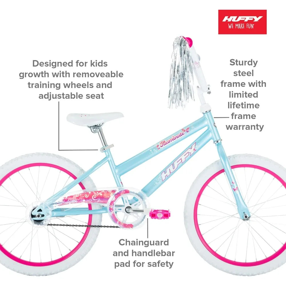 Illuminate Girls' Bike: 12" with Training Wheels, Multiple Color Options, Easy Quick Connect Assembly!