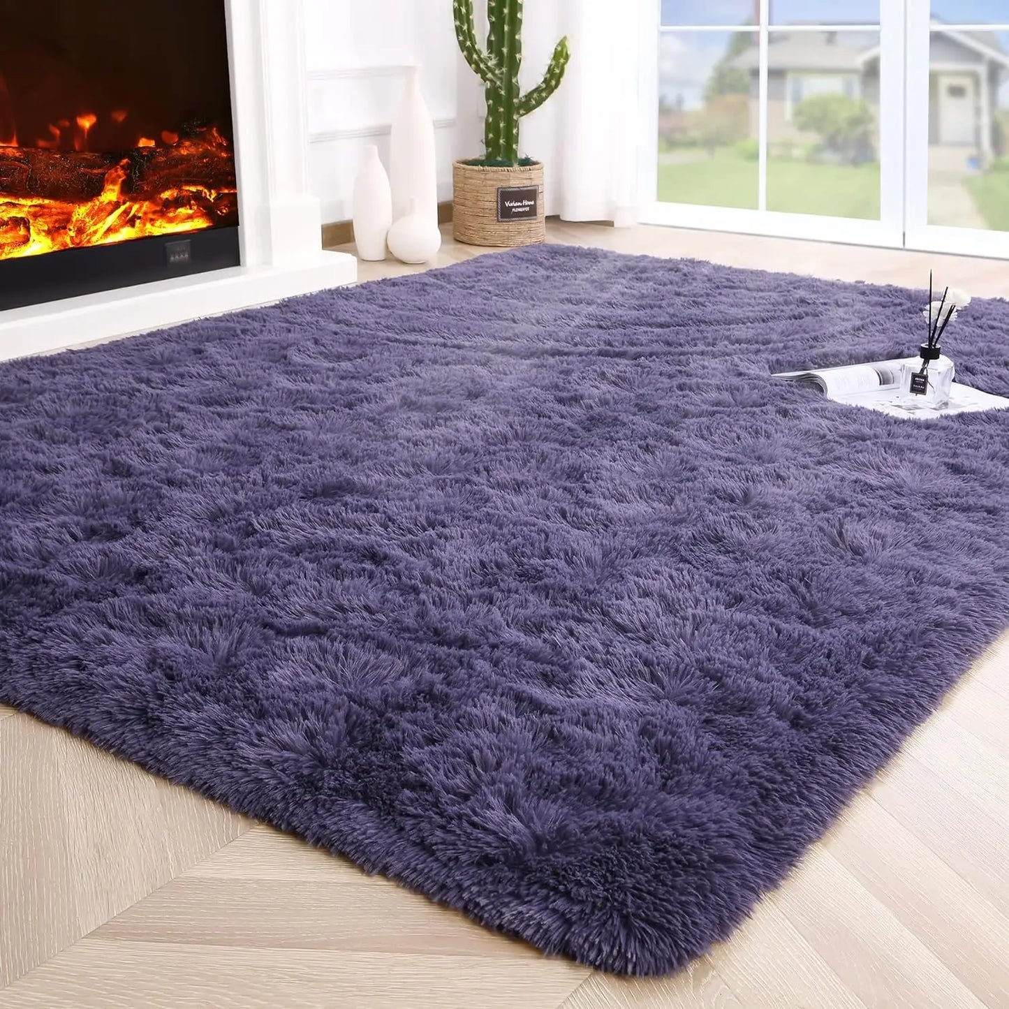Fluffy Area Rug – Soft Fuzzy Bedroom & Living Room Carpet, Non-Slip Design for Kids' Rooms & Hardwood Floors