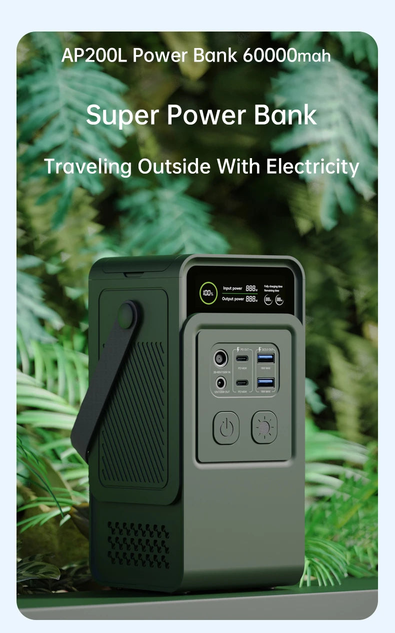 🔋 Ctolity AP200L Portable Power Station – 200W | 192Wh | 60000mAh