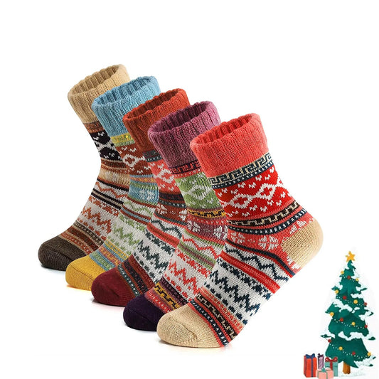 Stay Cozy in Style: 3/5 Pairs of Thick Warm Thermal Cashmere Rabbit Wool Socks - Perfect for Skiing and Christmas Gifting