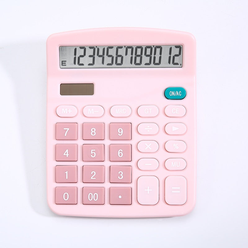 Versatile 12-Digit Electronic Solar Calculator: Ideal for Home, Office, School, and Financial Accounting Tools with Dual Power Supply