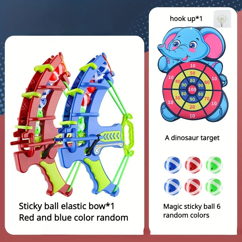 🎯 Montessori Throw & Target Game – Sticky Ball Dartboard + Basketball Slingshot Set | Fun Outdoor Educational Toy for Kids
