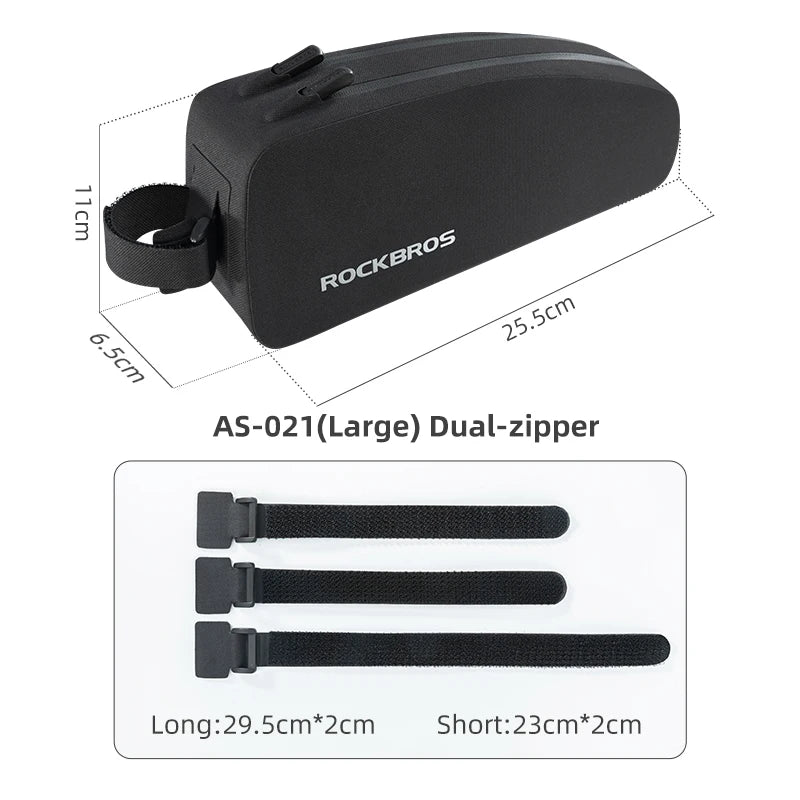 Waterproof Hard Shell Bike Frame Bag – Large Capacity Top Tube Storage for MTB & Road Bikes