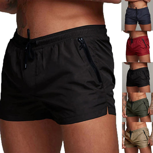 Stay Cool & Ready: Quick-Dry Swim Trunks with Zipper Pockets for All-Day Comfort