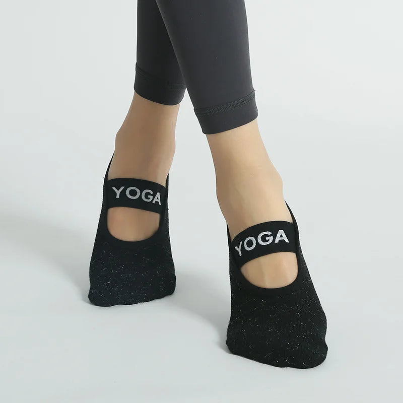 🧘‍♀️ Breathable Non-Slip Yoga & Pilates Socks for Women – Cotton, Backless, Silicone Grip – Ideal for Fitness, Ballet, Dance, Barre & Home Workouts
