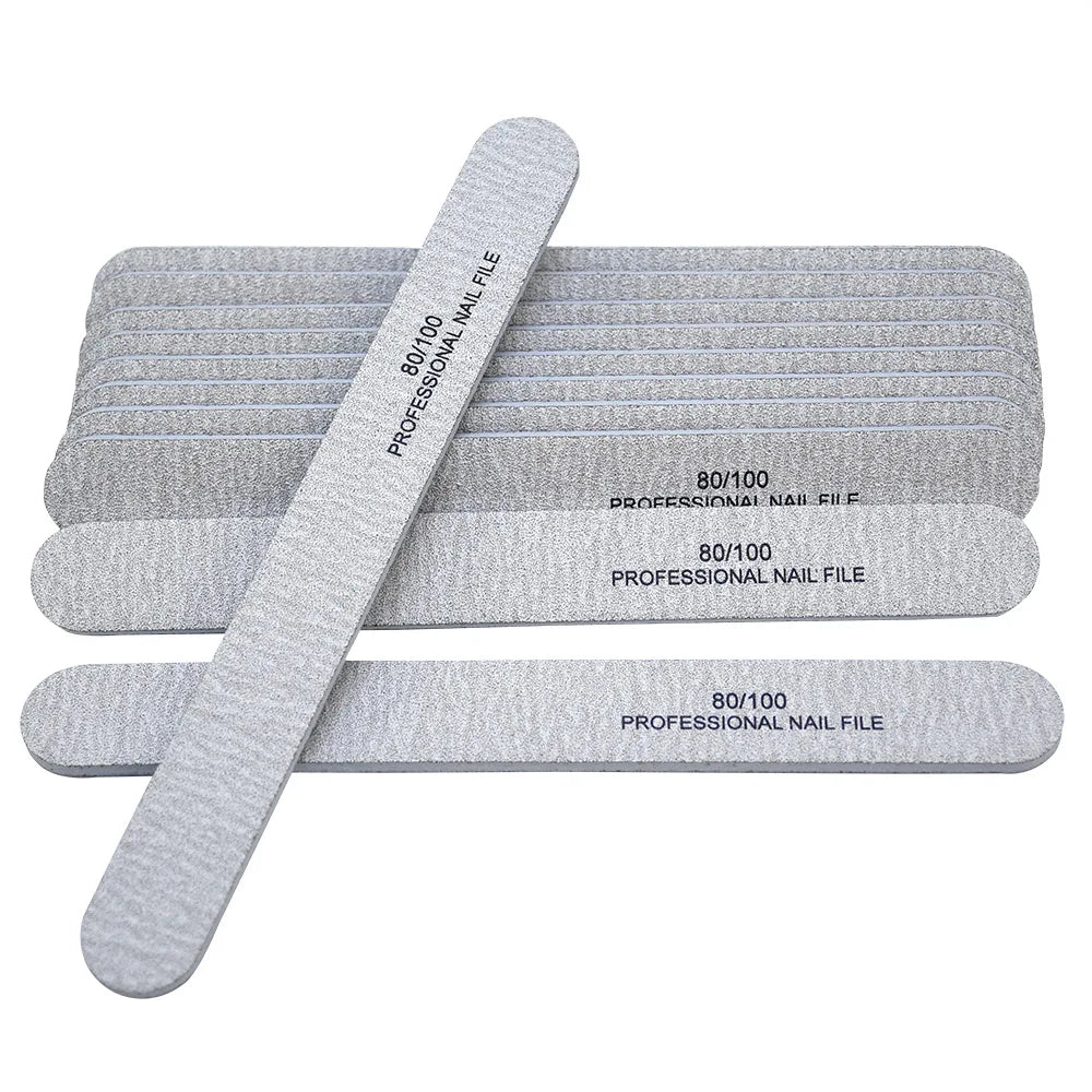 50-Piece Double-Sided Nail File Kit: 100/180 Grit Washable Emery Boards for Perfect Nail Care