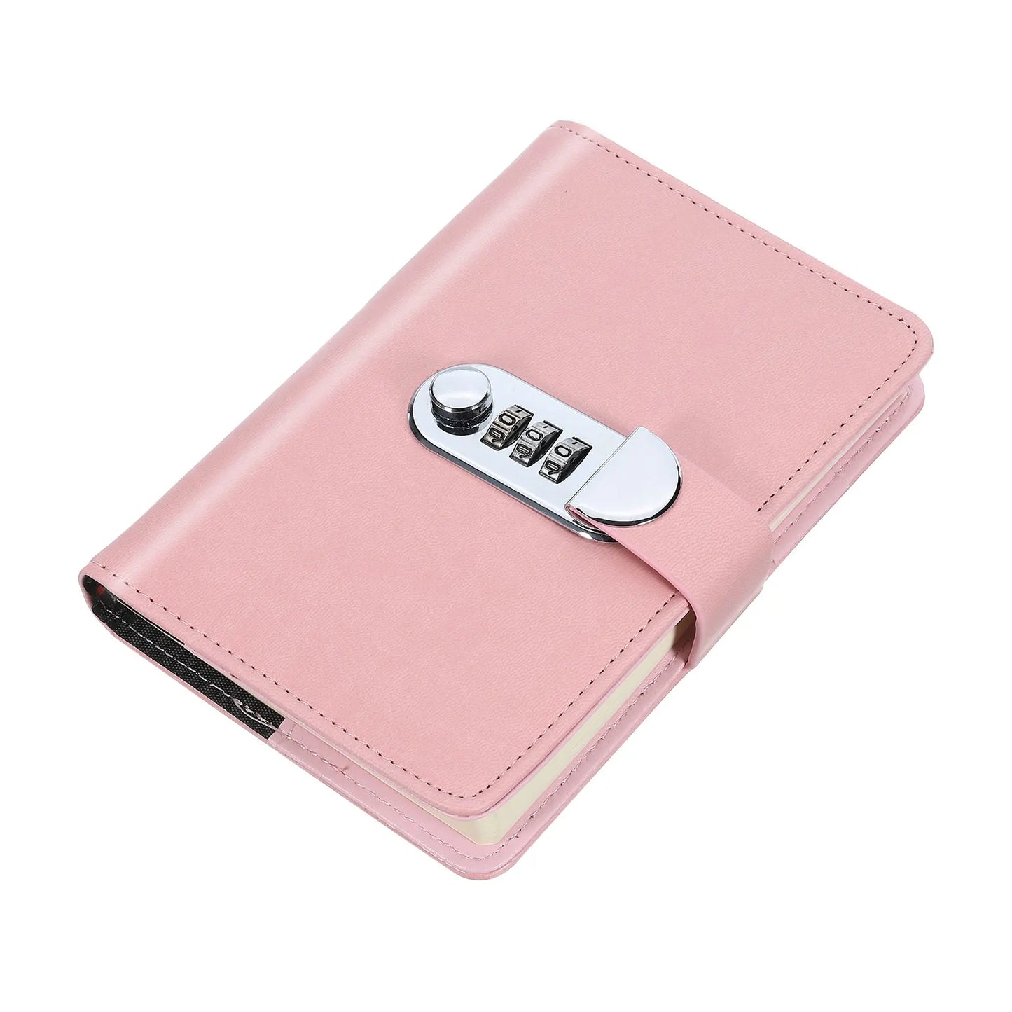 A6 Diary with Lock – Cute Leather Journal with 128 Pages, Pen Slot, Card Slot, and Waterproof Cover for Secure Journaling