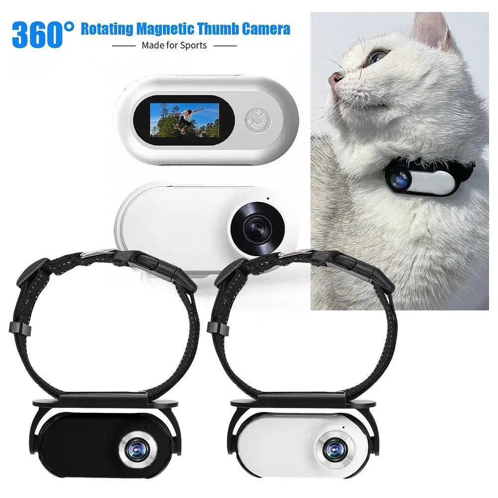 Pet Collar Camera: No WiFi Needed, 170° Wide-Angle Lens, Mini Action Camera for Outdoor Adventures & Real-Time Video Tracking