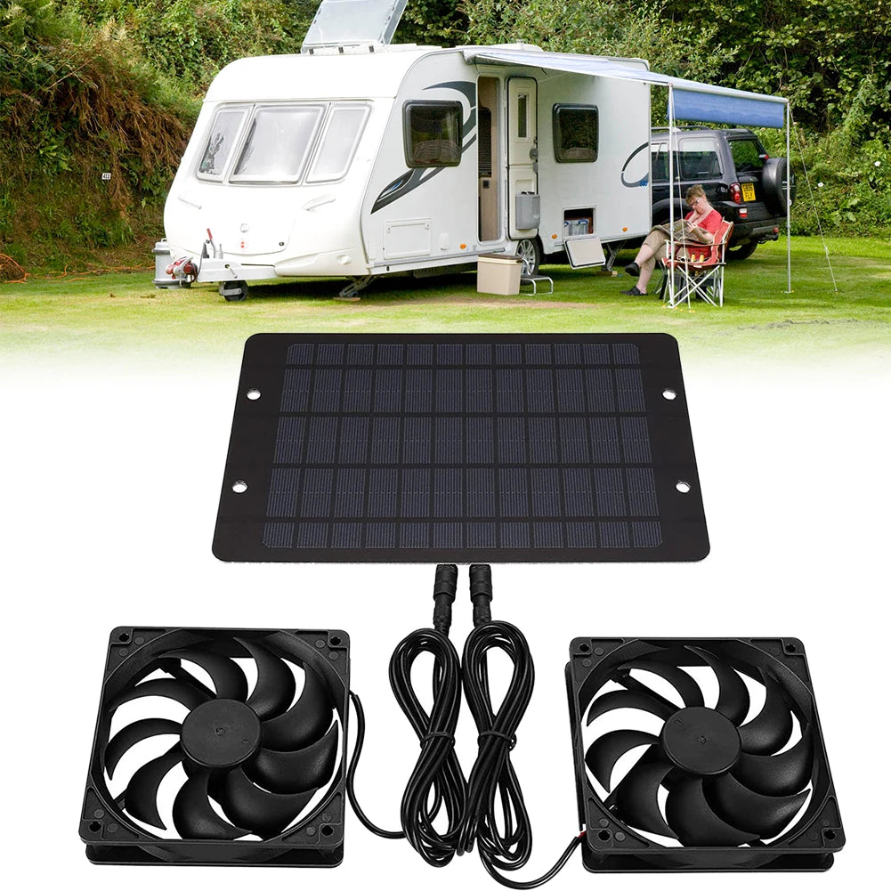 12V 10W Solar Exhaust Fan – IP65 Waterproof Silent Cooling Fan for Dog Kennels, Chicken Coops & Greenhouses