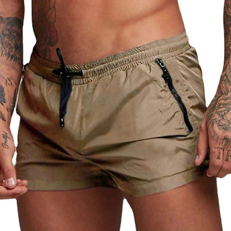 Stay Cool & Ready: Quick-Dry Swim Trunks with Zipper Pockets for All-Day Comfort