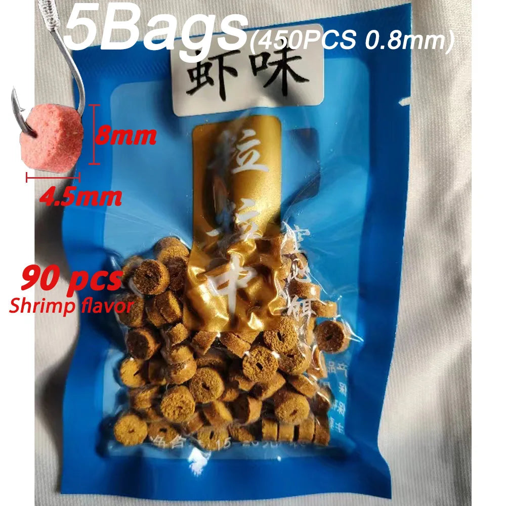 5-Pack Fish Attractant Bait – Hollow Granular Lure with Strong Scent for Carp & Soft Bait Hook Fishing