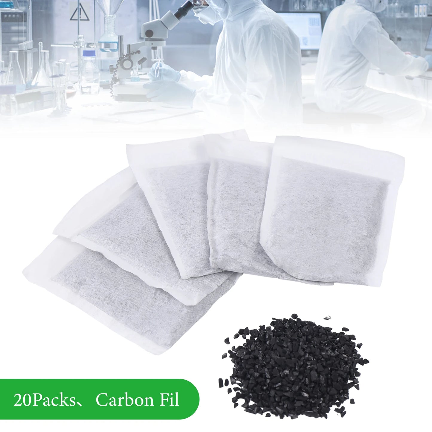 20 Activated Carbon Filter Packs – Perfect for Water Distillers & Compound Removal