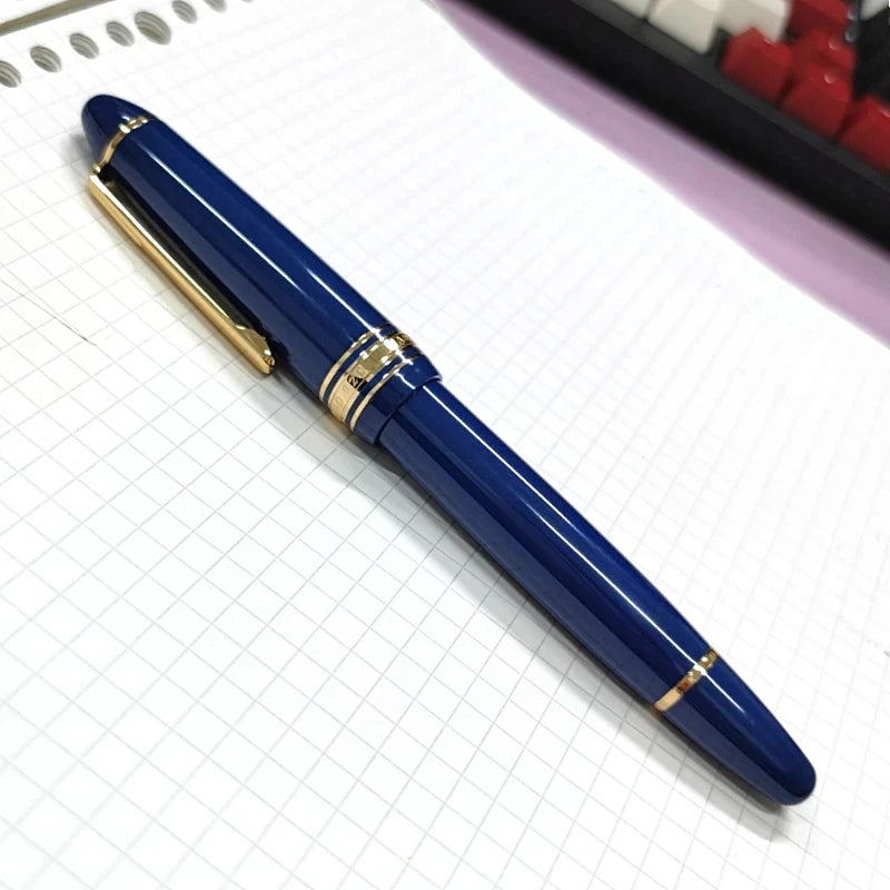 Piston-Filling Fountain Pen – Blue & Black Resin Body with EF/F Nib