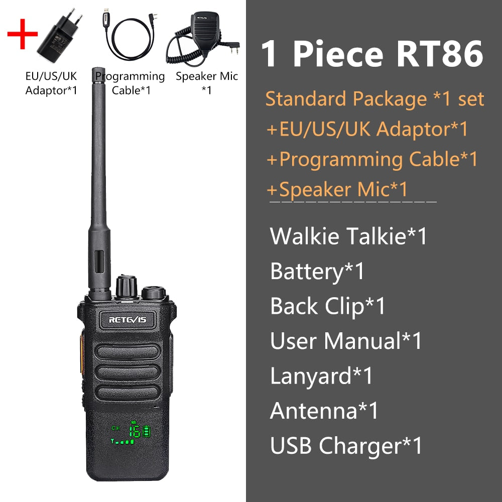 Long-Range Portable Communicator: 10W Retevis Two-Way Walkie Talkie Radio for Hunting, Fishing, and Camping