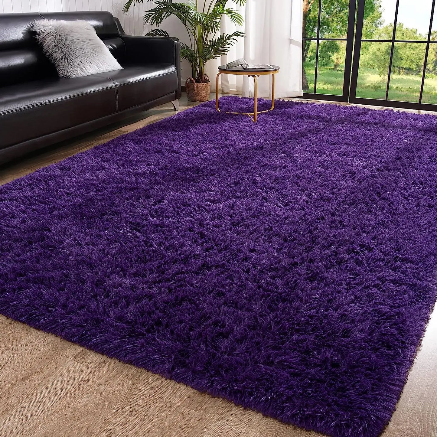 Fluffy Area Rug – Soft Fuzzy Bedroom & Living Room Carpet, Non-Slip Design for Kids' Rooms & Hardwood Floors