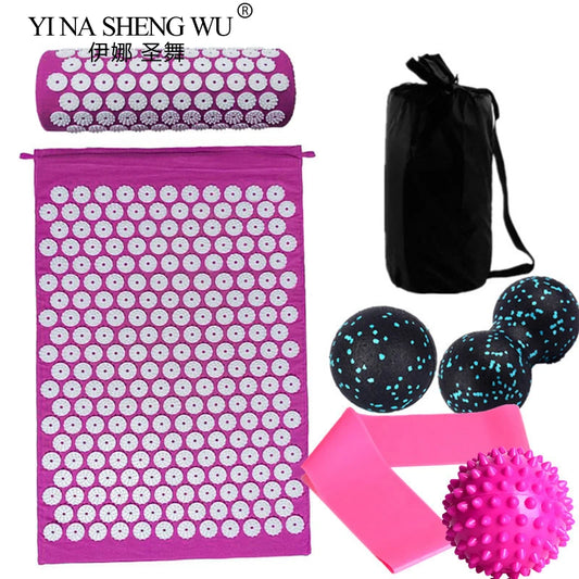 7-Piece Acupressure Mat & Pillow Set – Stress Relief, Back Pain Massage & Muscle Relaxation for Yoga and Recovery