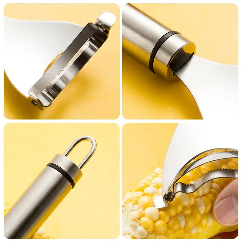 Stainless Steel Manual Corn Peeler: Household Kitchen Tool for Threshing, Shaving, and Stripping Corn Cob