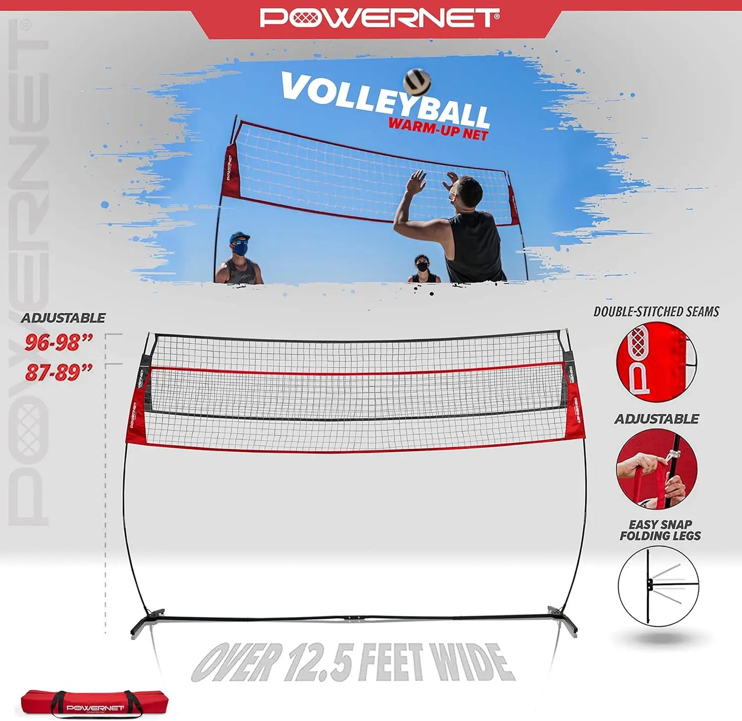 Freestanding Volleyball Warm-Up Net – Portable, Foldable, and Quick Setup for Indoor or Outdoor Use – Perfect for Practice and Games!